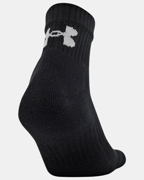 Youth UA Training Cotton Quarter – 6-Pack Socks, Black, pdpMainDesktop image number 4